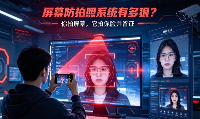 员工偷拍机密，屏幕防拍照系统一秒锁屏，证据链直接拉满