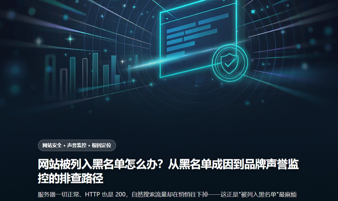 网站被列入黑名单怎么办？从黑名单成因到品牌声誉监控的排查路径