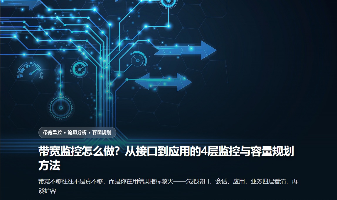 带宽监控怎么做？从接口到应用的4层监控与容量规划方法