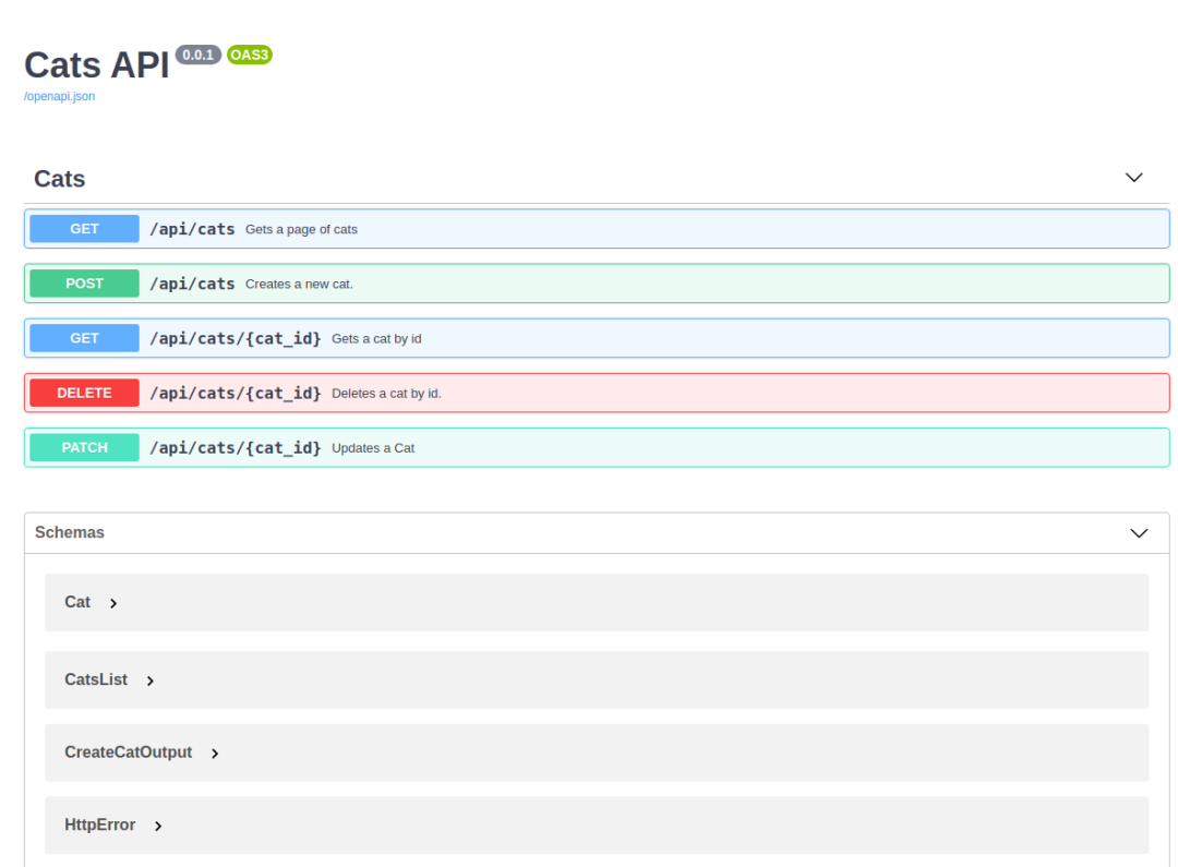 OpenAPI Docs - BlackSheep