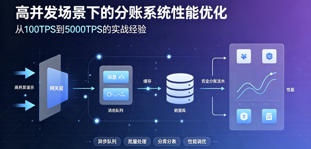 高并发场景下的分账系统性能优化：从 100TPS 到 5000TPS 的实战经验