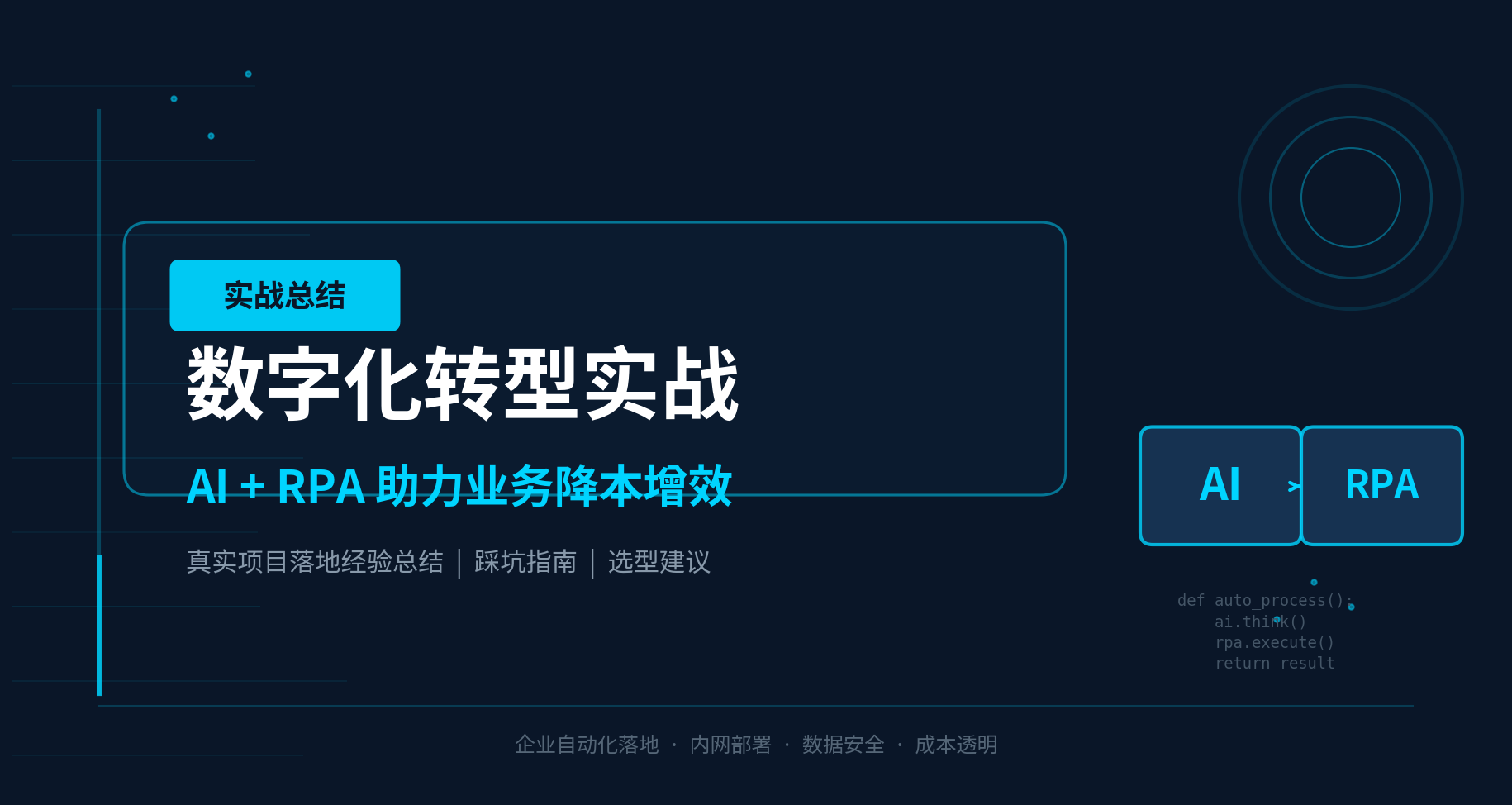 数字化转型实战：AI+RPA 助力业务降本增效，真实项目落地经验总结