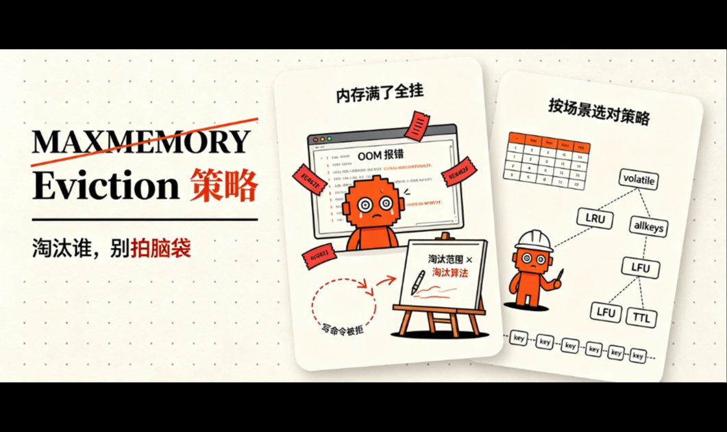 Redis 内存淘汰策略实战：什么时候淘汰、怎么选、怎么防缓存击穿