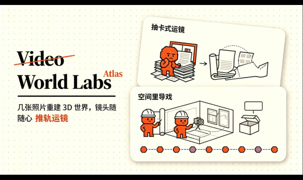 World Labs Atlas 发布解读：几张照片就能推轨运镜，先给机器人造数据