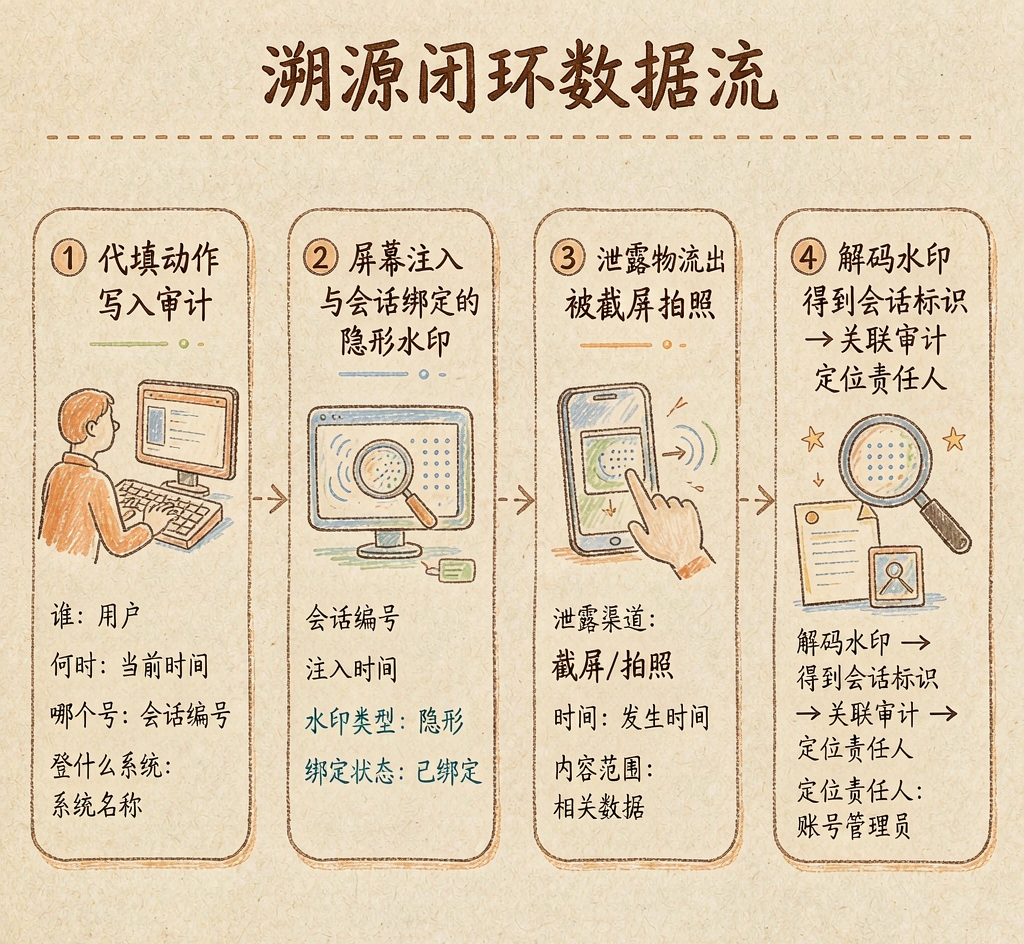 溯源闭环数据流(手绘信息图)