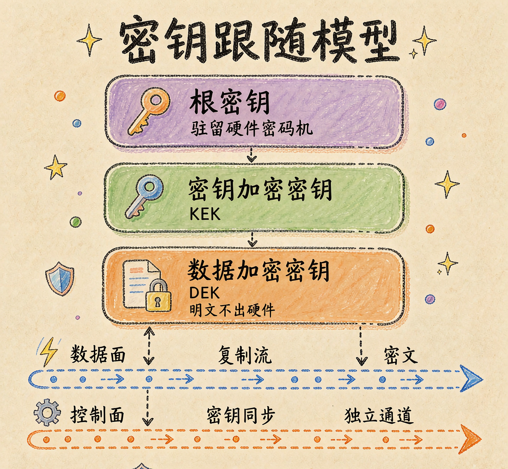 密钥跟随模型：分层密钥与双通道
