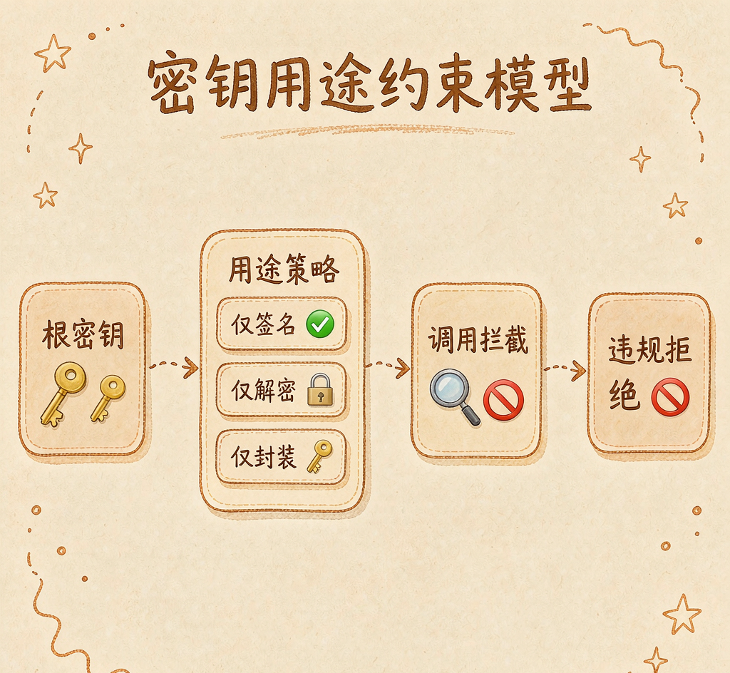 密钥用途约束模型（手绘信息图）