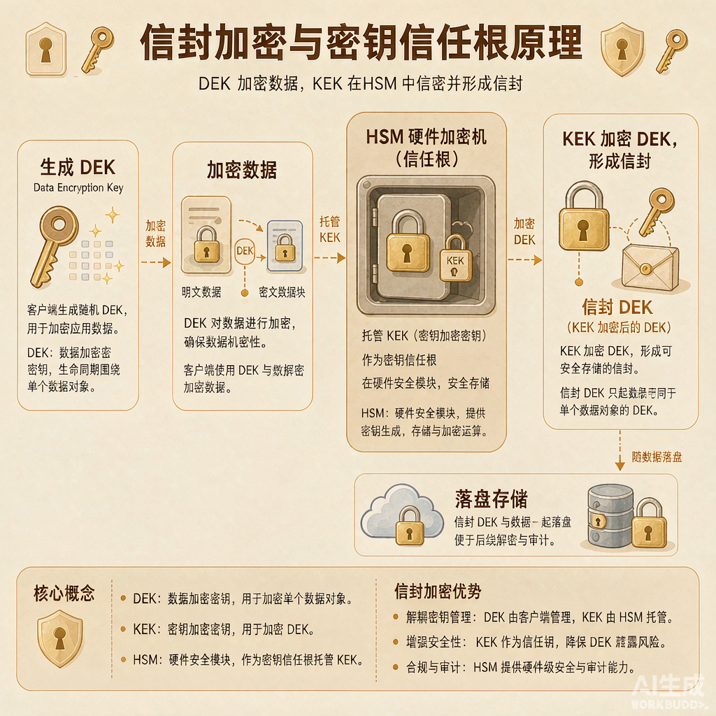 图1：密钥管理信任根与信封加密