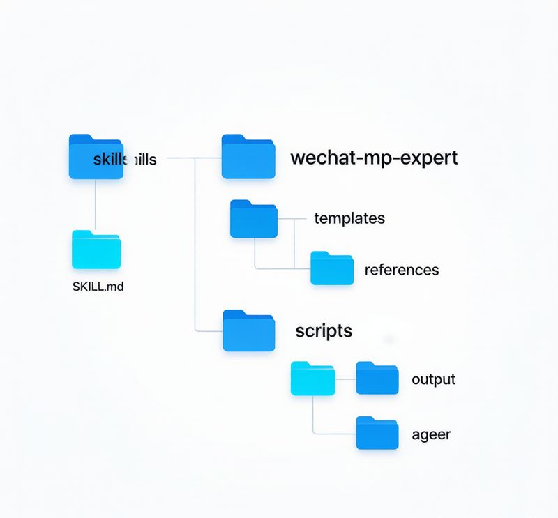 ▲ 在 ~/.workbuddy/skills/wechat-mp-expert/ 下看到的实际文件