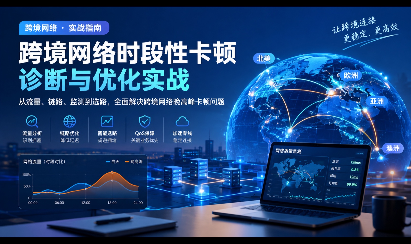 为什么跨境网络白天正常、晚上卡顿？如何分析时段性？