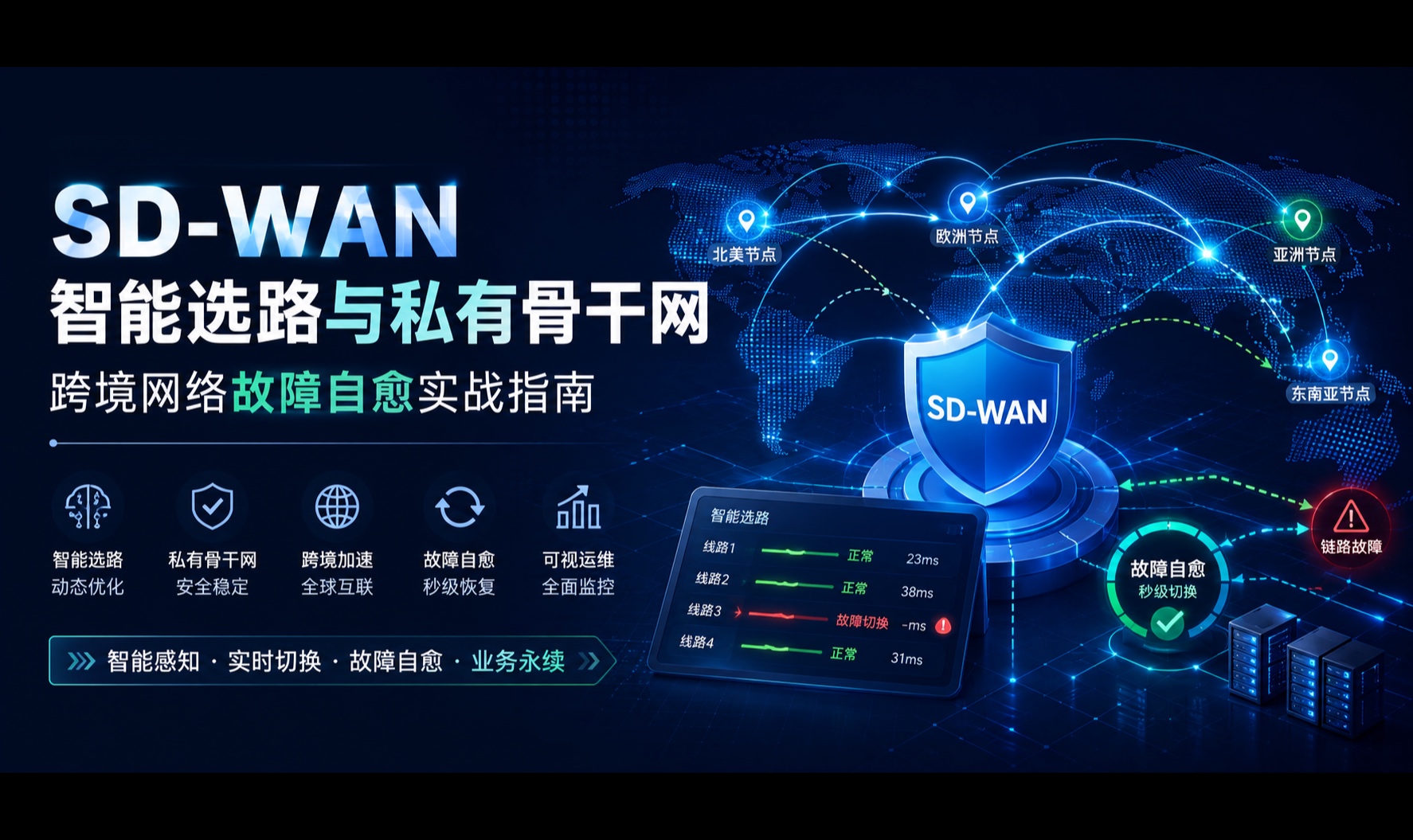 SD-WAN 智能选路与私有骨干网：跨境网络故障自愈实战指南