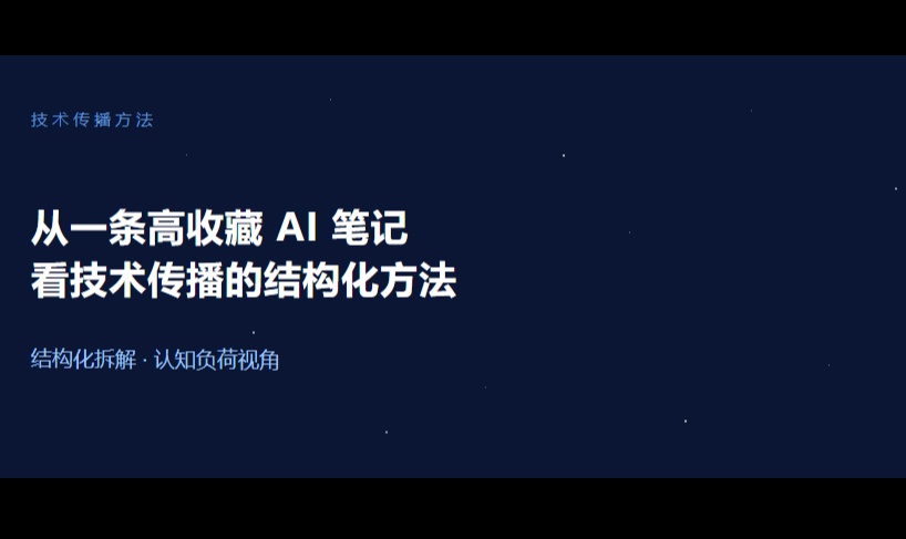 从一条高收藏 AI 笔记看技术传播的结构化方法