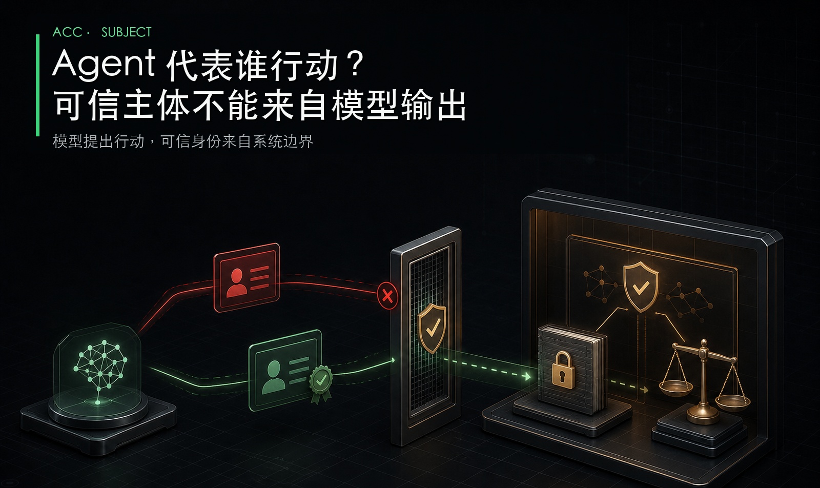 Agent 代表谁行动：可信主体为什么不能来自模型输出？