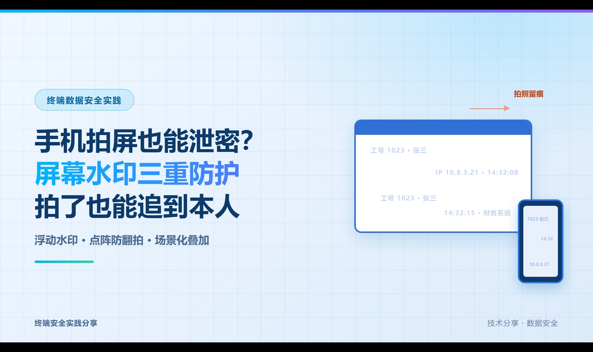 屏幕水印与防拍照：U盘和打印都管了，手机拍屏这道坎怎么过？