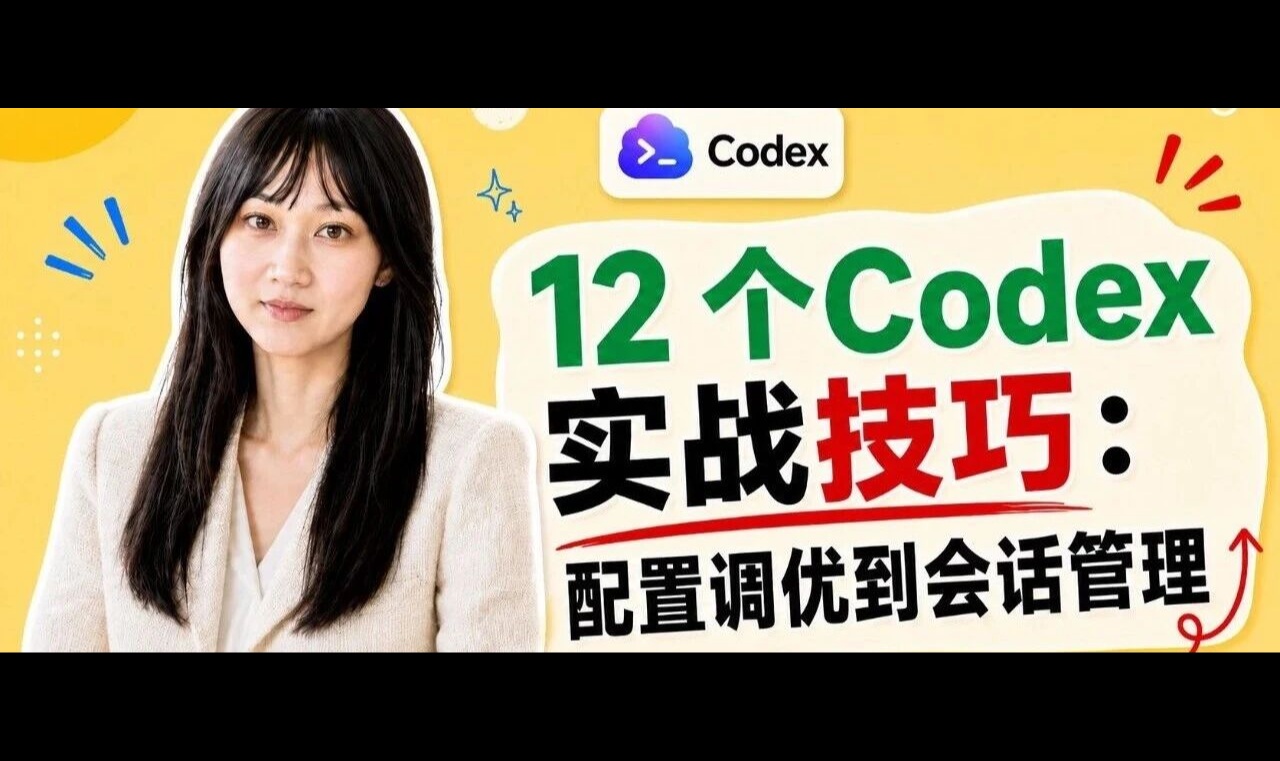 12个Codex实战技巧：配置调优&rarr;会话分工&rarr;上下文防丢，一套流程吃透