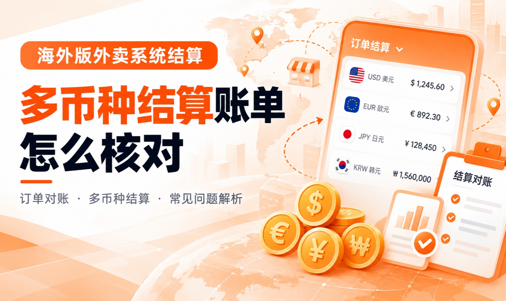 海外版外卖系统结算：多币种结算账单怎么核对