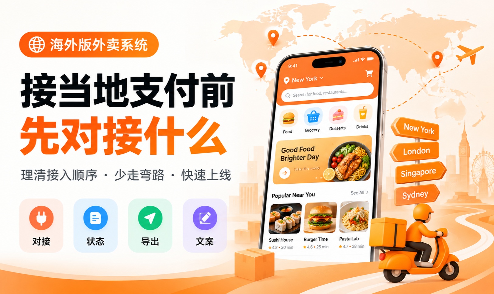 海外版外卖系统：接当地支付前先对接什么