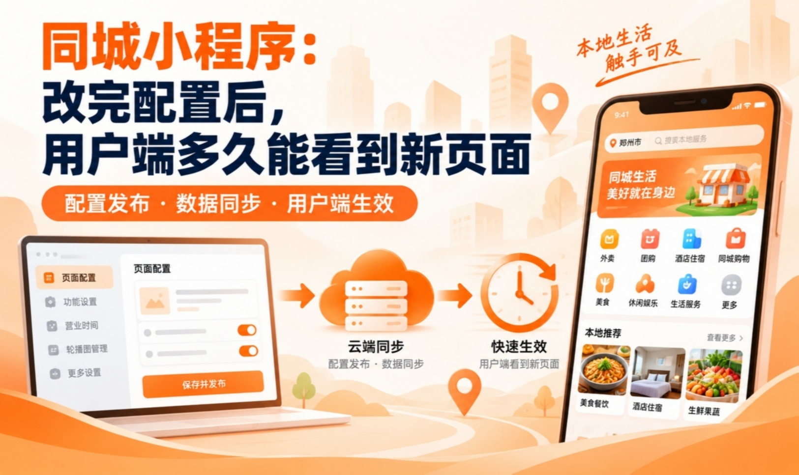 同城小程序：改完配置后，用户端多久能看到新页面