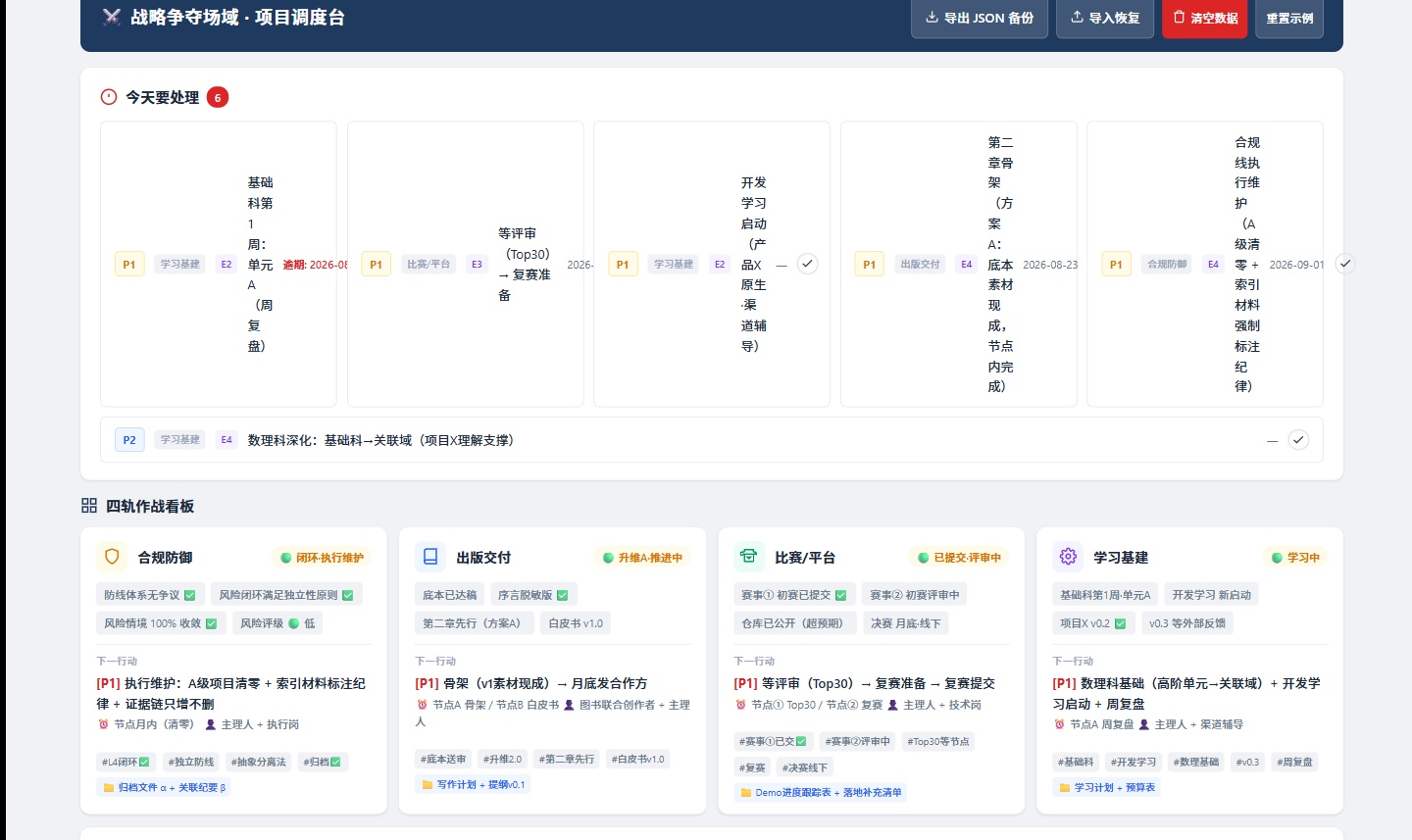 用 WorkBuddy 从零搭建「多线作战个人调度台」模板&mdash;&mdash;完整教程 + 3 个踩坑实录