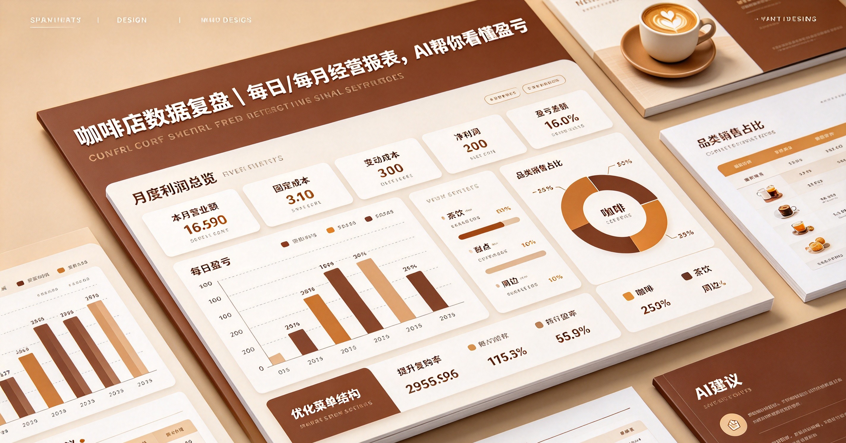 咖啡店数据复盘｜每日/每月经营报表，AI帮你看懂盈亏