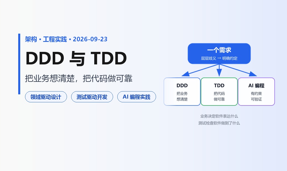 DDD 与 TDD：把业务想清楚，把代码做可靠