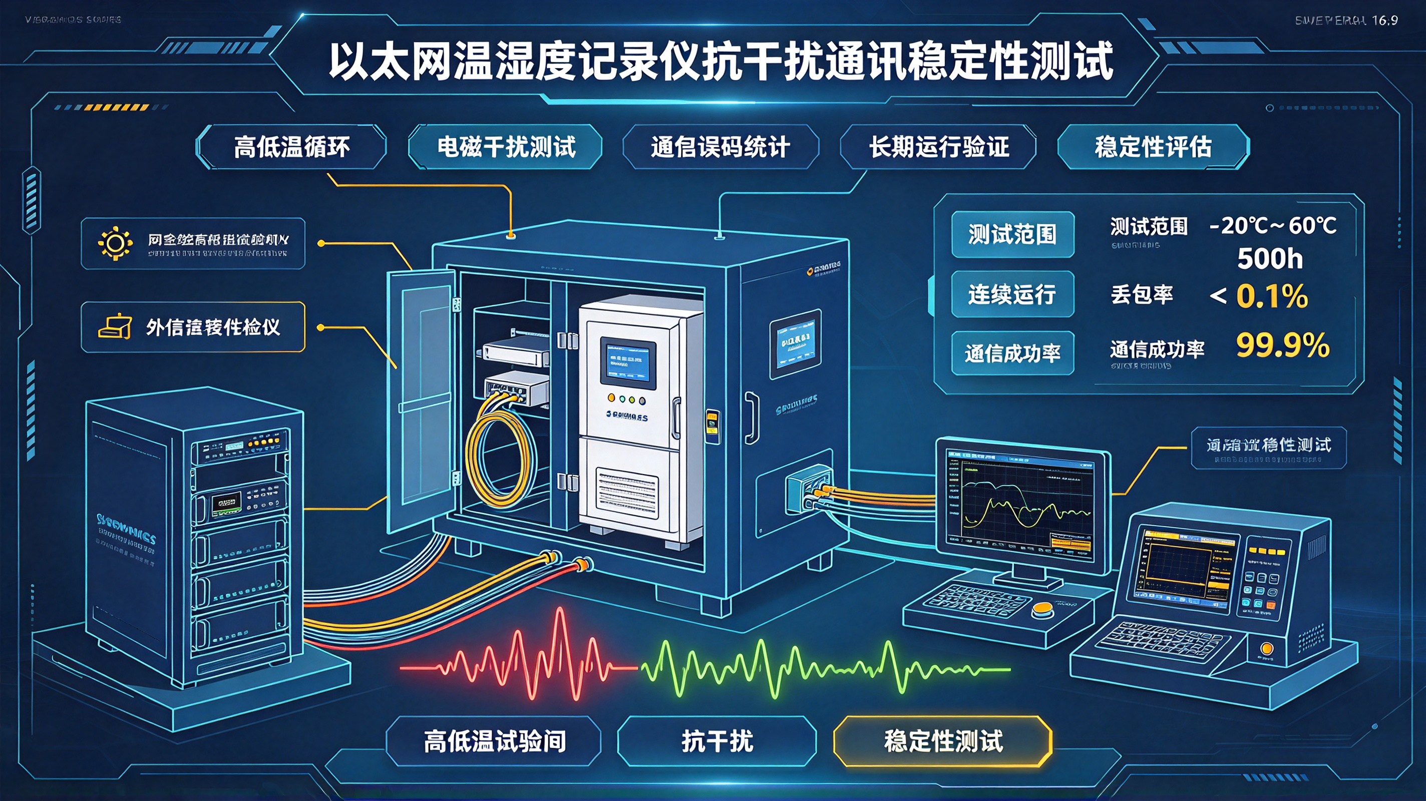 实验室高低温试验间：以太网温湿度记录仪抗干扰通讯稳定性测试
