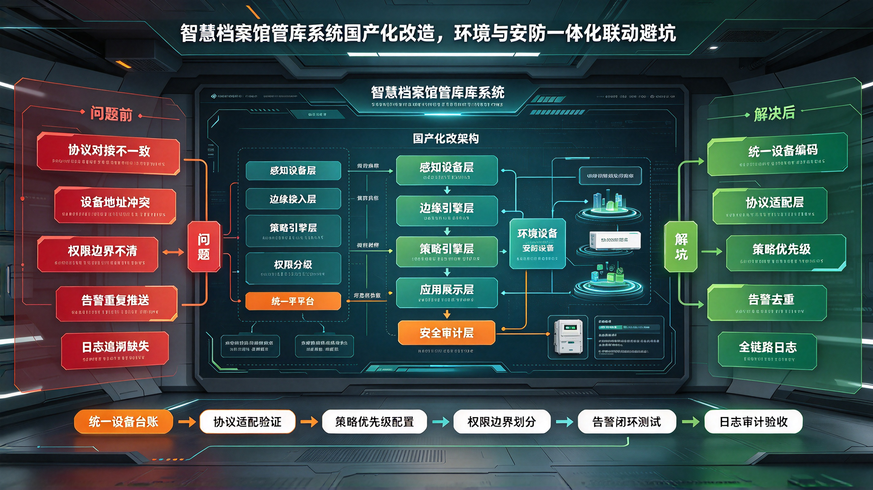 智慧档案馆管库系统国产化改造，环境与安防一体化联动避坑