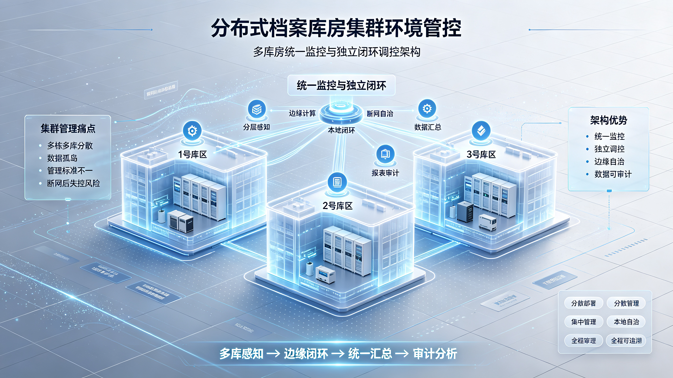 分布式档案库房集群环境管控：多库房统一监控与独立闭环调控架构