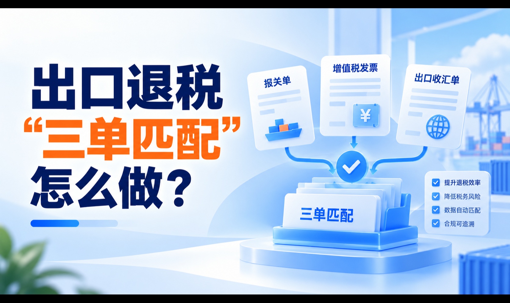 出口退税&ldquo;三单匹配&rdquo;怎么做？报关单、进项发票与出口发票的数据模型和校验逻辑
