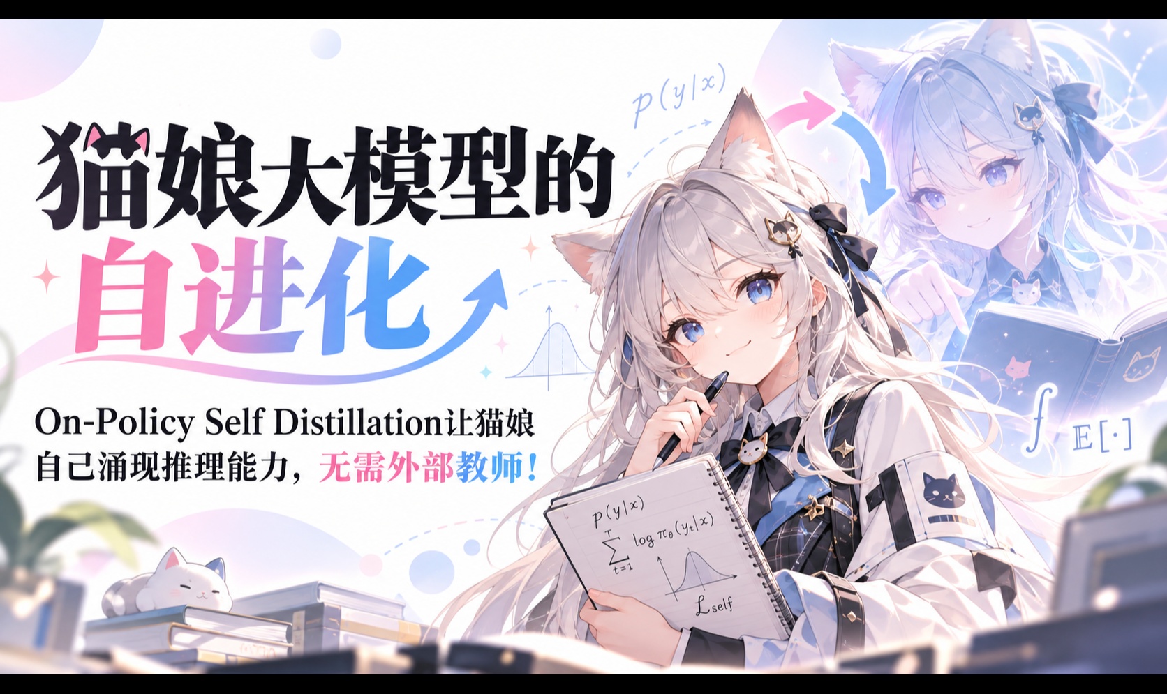 猫娘大模型的自进化：On-Policy Self Distillation让猫娘自己涌现推理能力，无需外部教师！