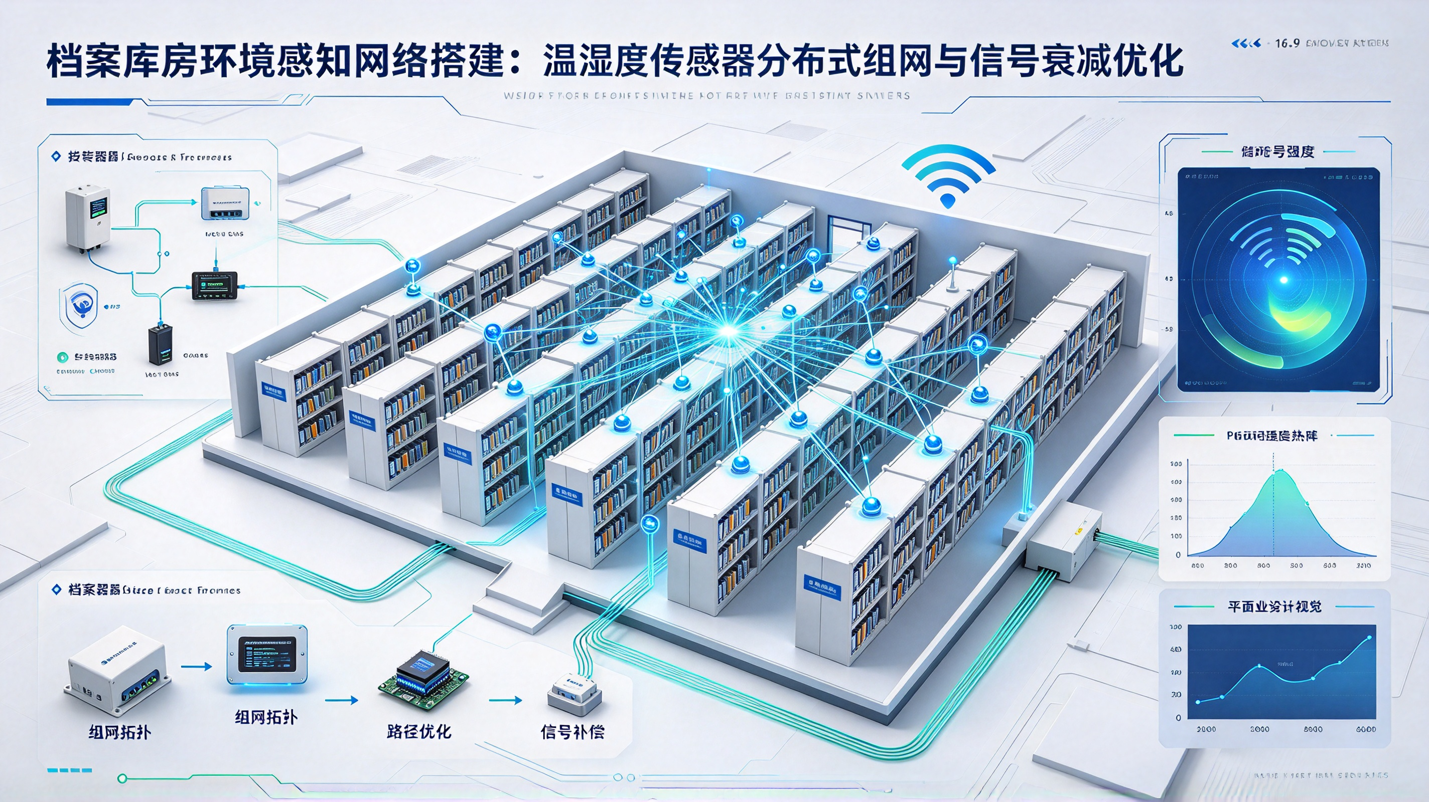 高密度档案架环境监测：温湿度传感器点位布局算法与布点原则