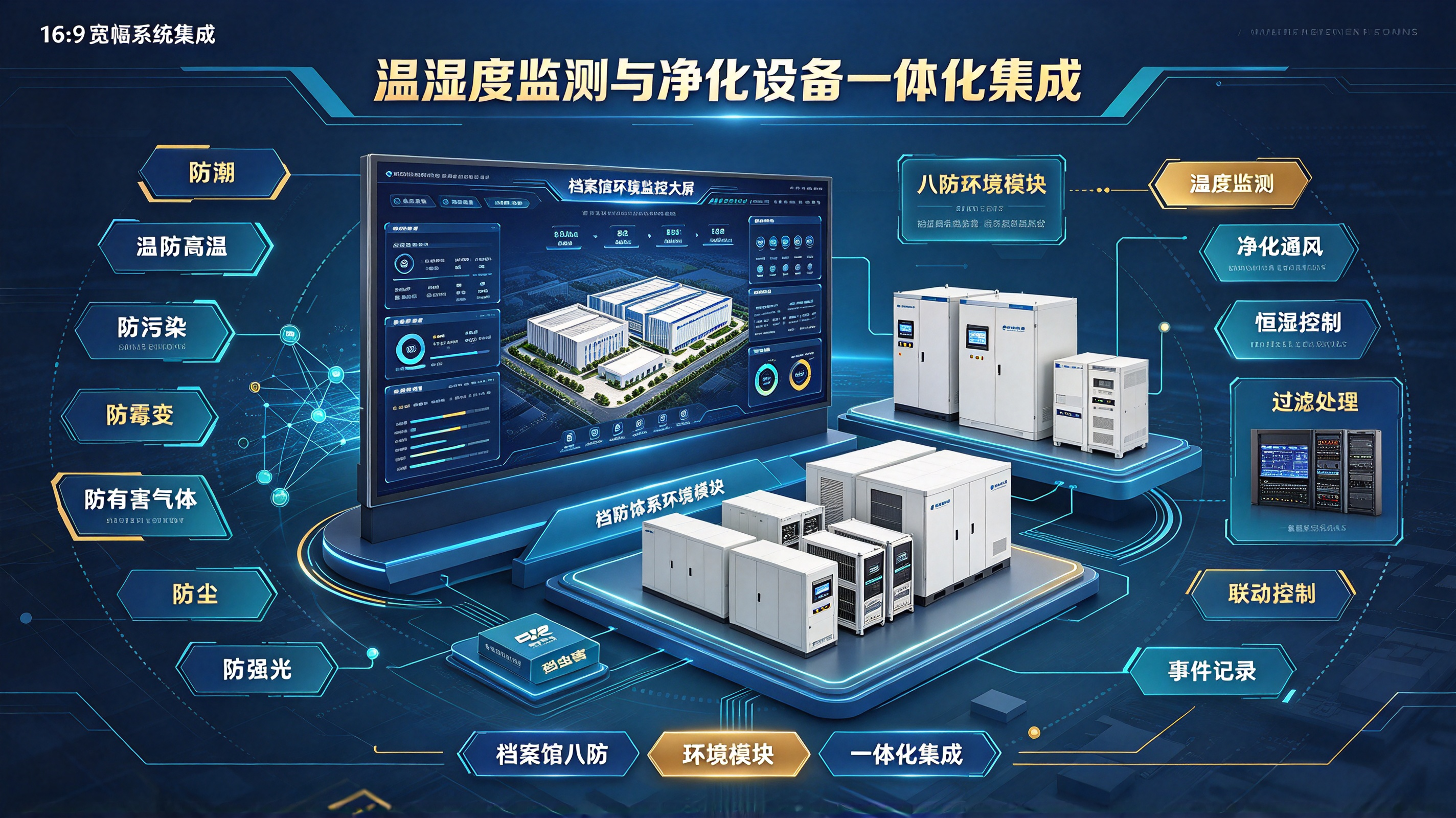 档案馆八防体系环境模块落地：温湿度监测与净化设备一体化集成