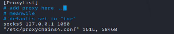 Рисунок 1-28 Изменить файл конфигурации proxychains