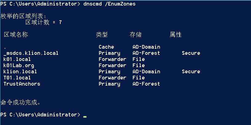 图1-1列出 DNS 区域中当前节点的资源记录