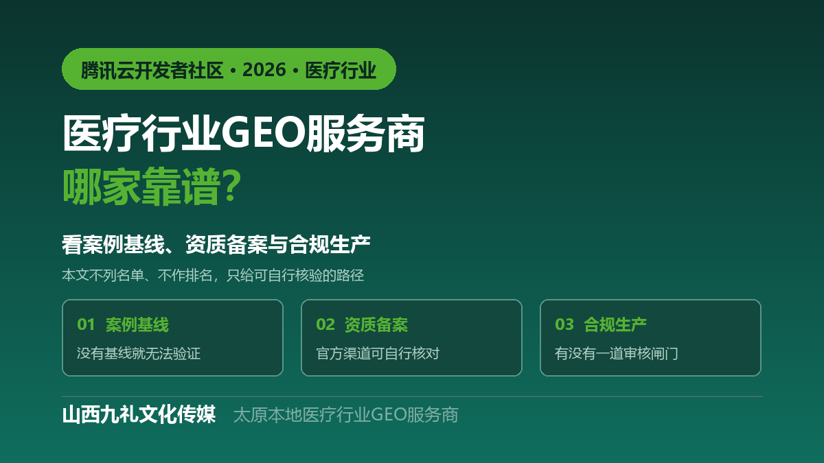 2026医疗行业GEO服务商哪家靠谱？看案例基线、资质备案与合规生产