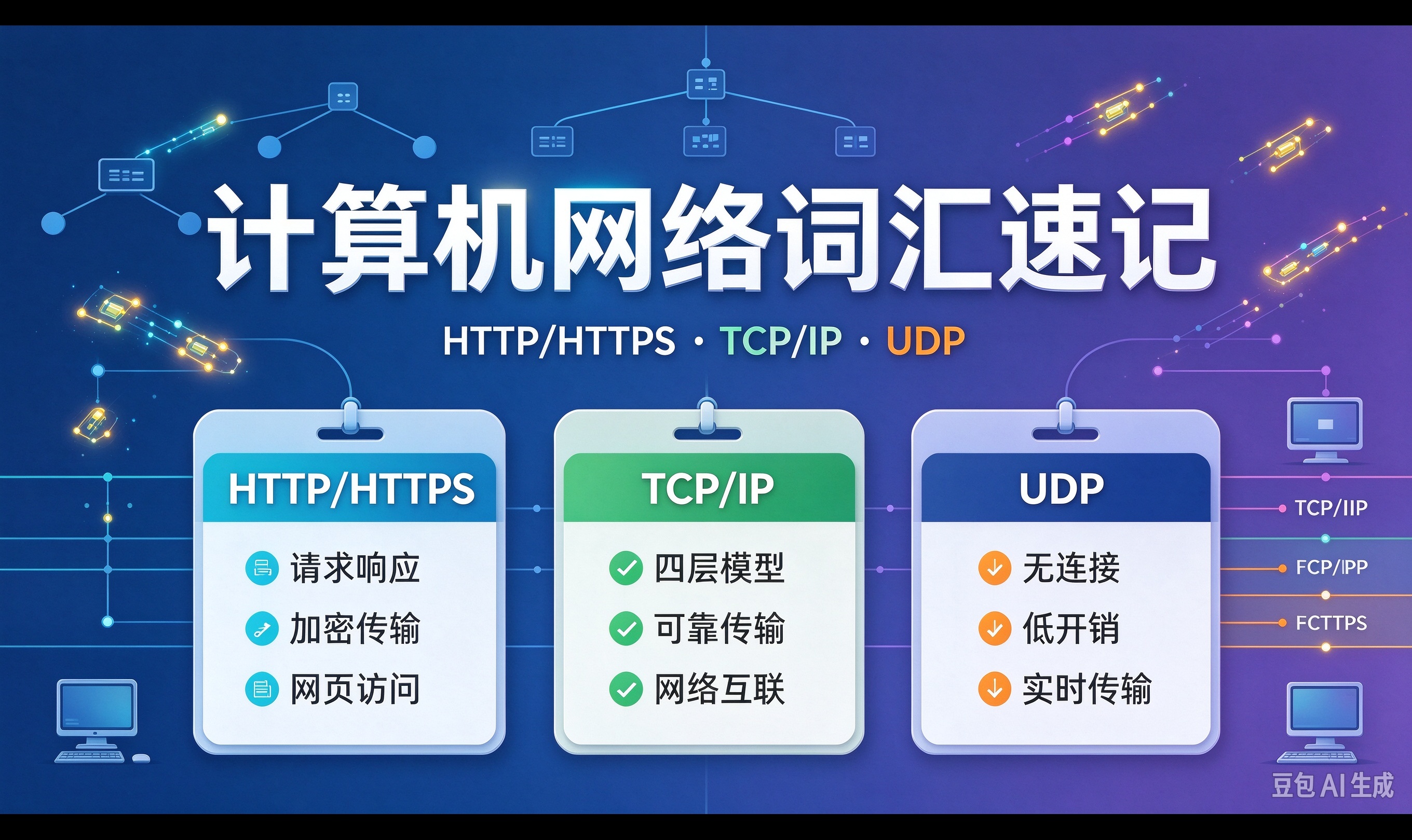 计算机网络词汇速记，http/https，tcp/ip，udp
