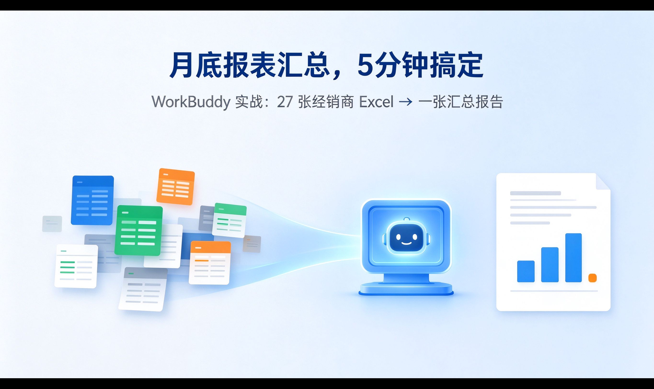 月底被 27 张经销商表支配？我用 WorkBuddy 5 分钟出完汇总报告（含提示词模板+3 个踩坑）