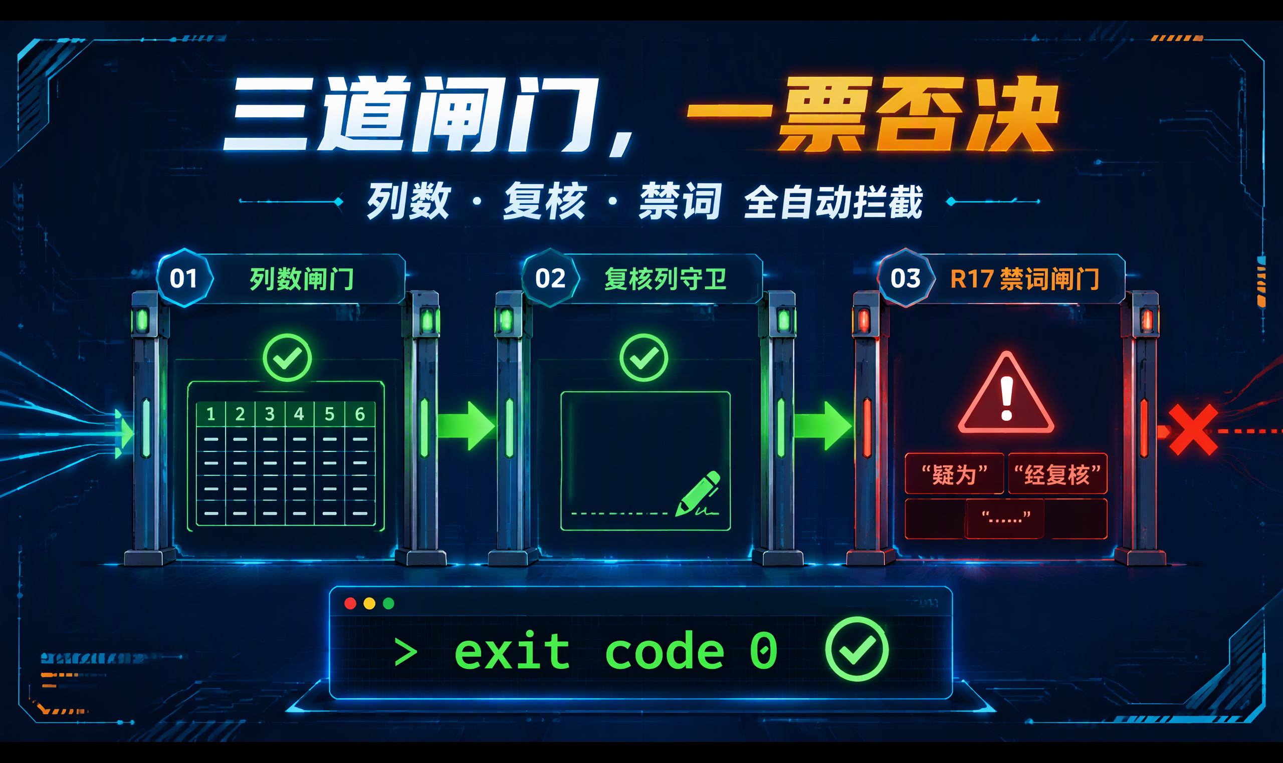 AI 读图意见不能直接交付：用 Python 给舞台工艺审图清单建三道机器闸门（六列结构 &middot; 复核列留空 &middot; R17 禁词拦截）