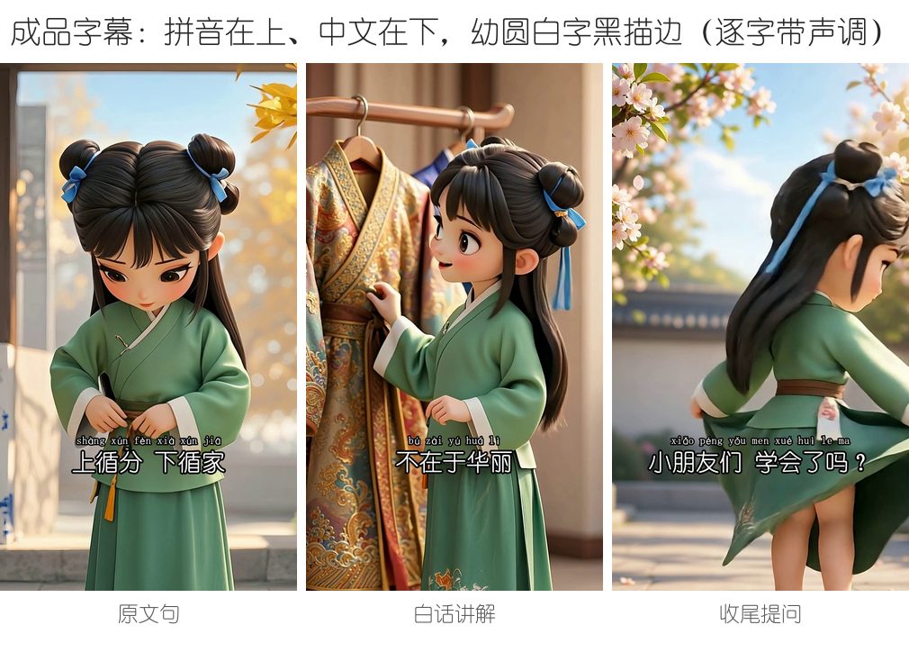 一个人做国学动画系列：用 WorkBuddy 把《弟子规》做成 35 秒竖屏短片
