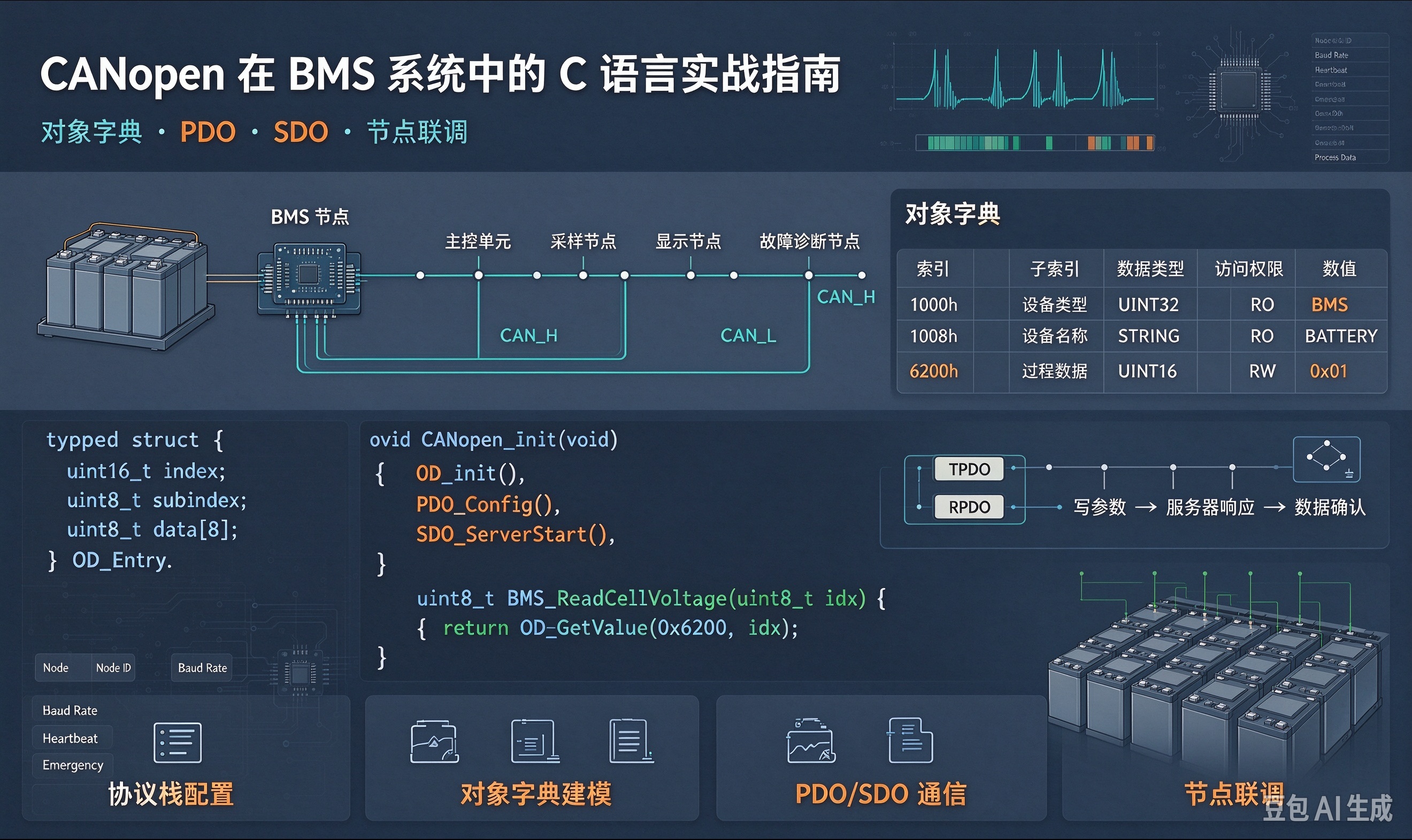 CANopen 在 BMS 系统中的 C 语言实战指南