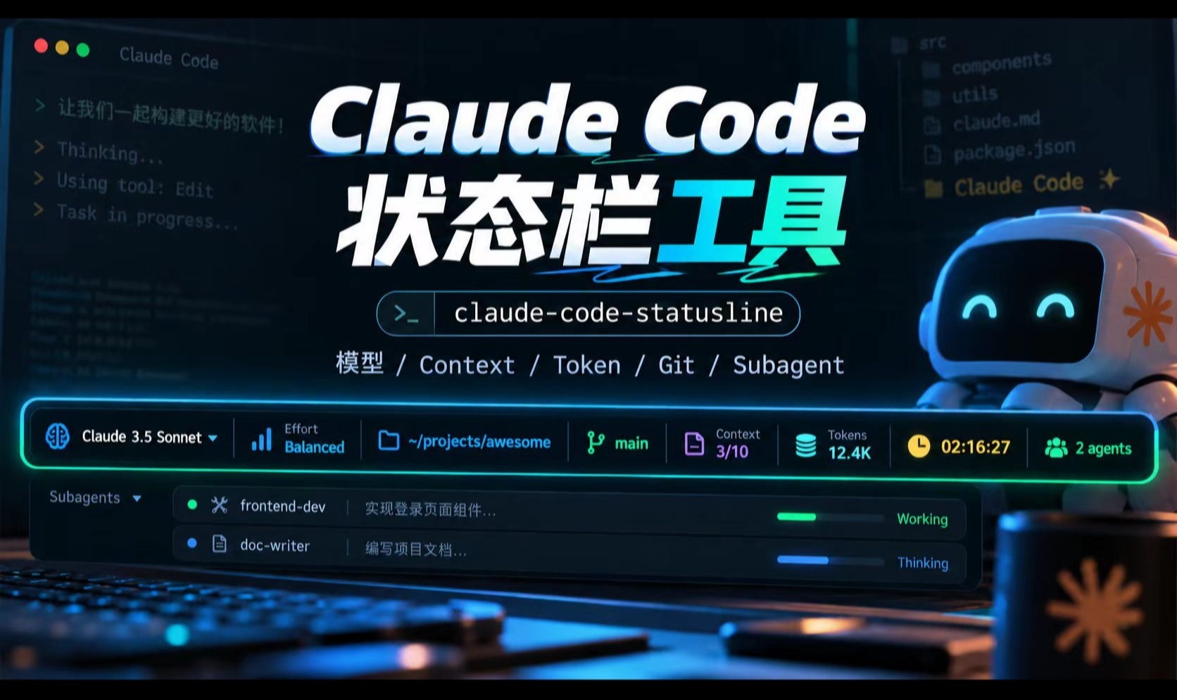 Claude Code 自定义状态栏工具：安装、配置与 Subagent 状态展示
