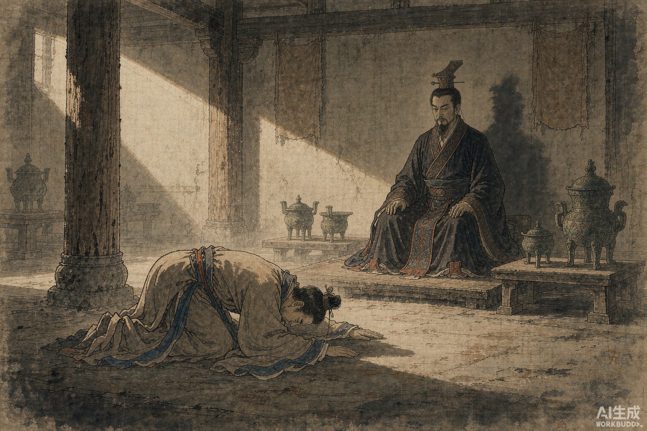 图03｜同一模板下的人物场景：臣子跪谏（第 5 集）