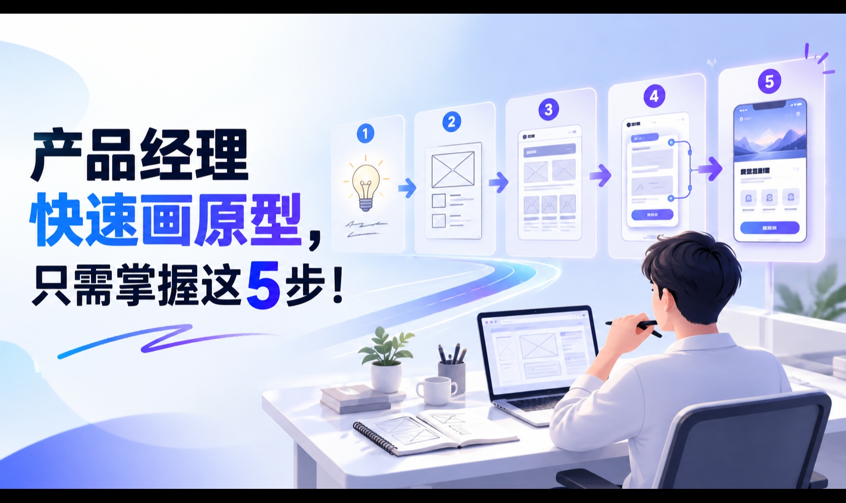 【原型效率】PM画原型5步法：需求&rarr;页面&rarr;框架&rarr;交互&rarr;评审