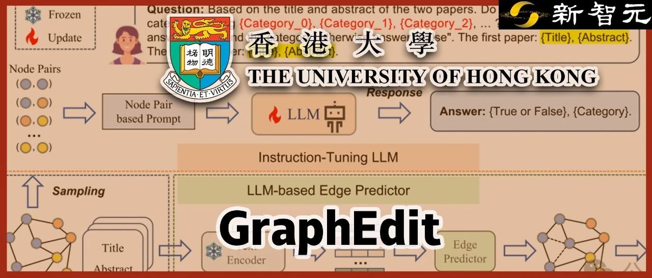 「图结构学习」新思路！港大等提出GraphEdit模型：用LLM删除噪声边，全局理解节点间依赖关系
