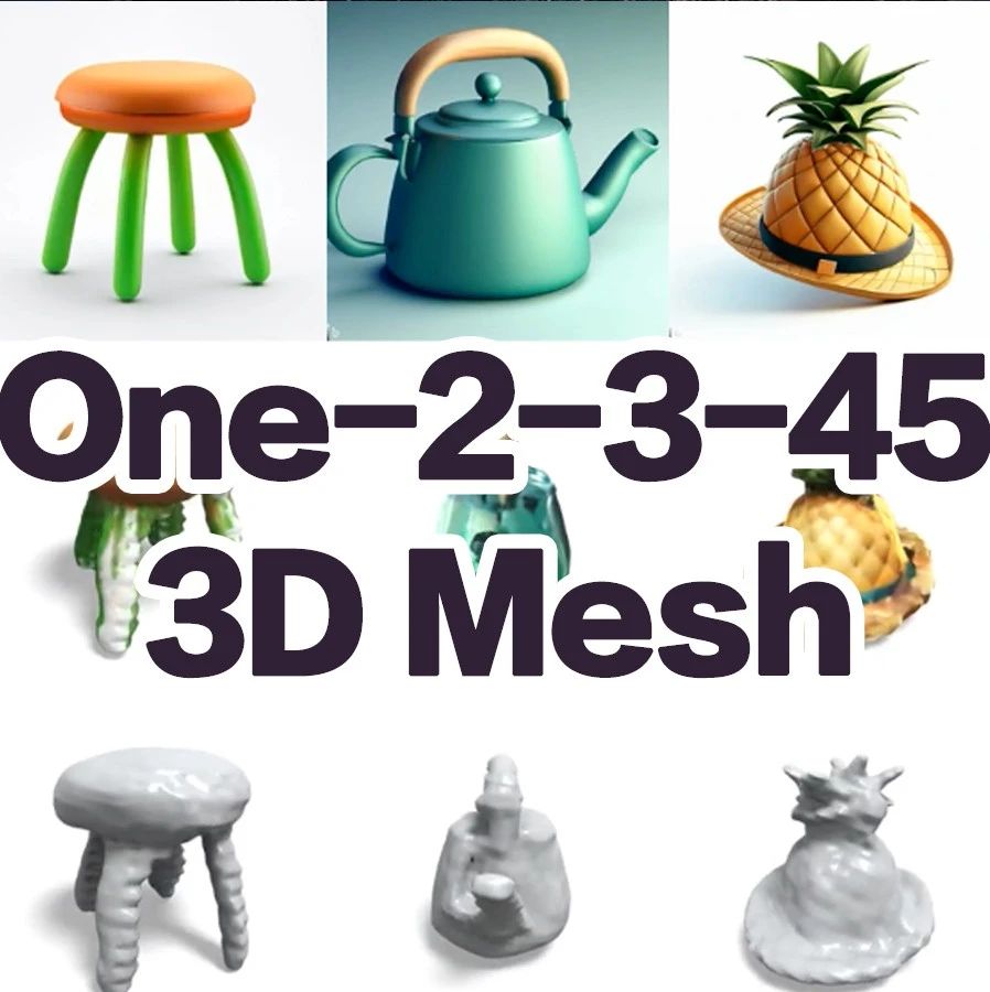 「单张图像重建3D网格」告别卡顿，从30分钟提速到45秒！浙大、加州大学等联合发布One-2-3-45：在线Demo可试玩