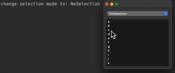 NoSelectionMode