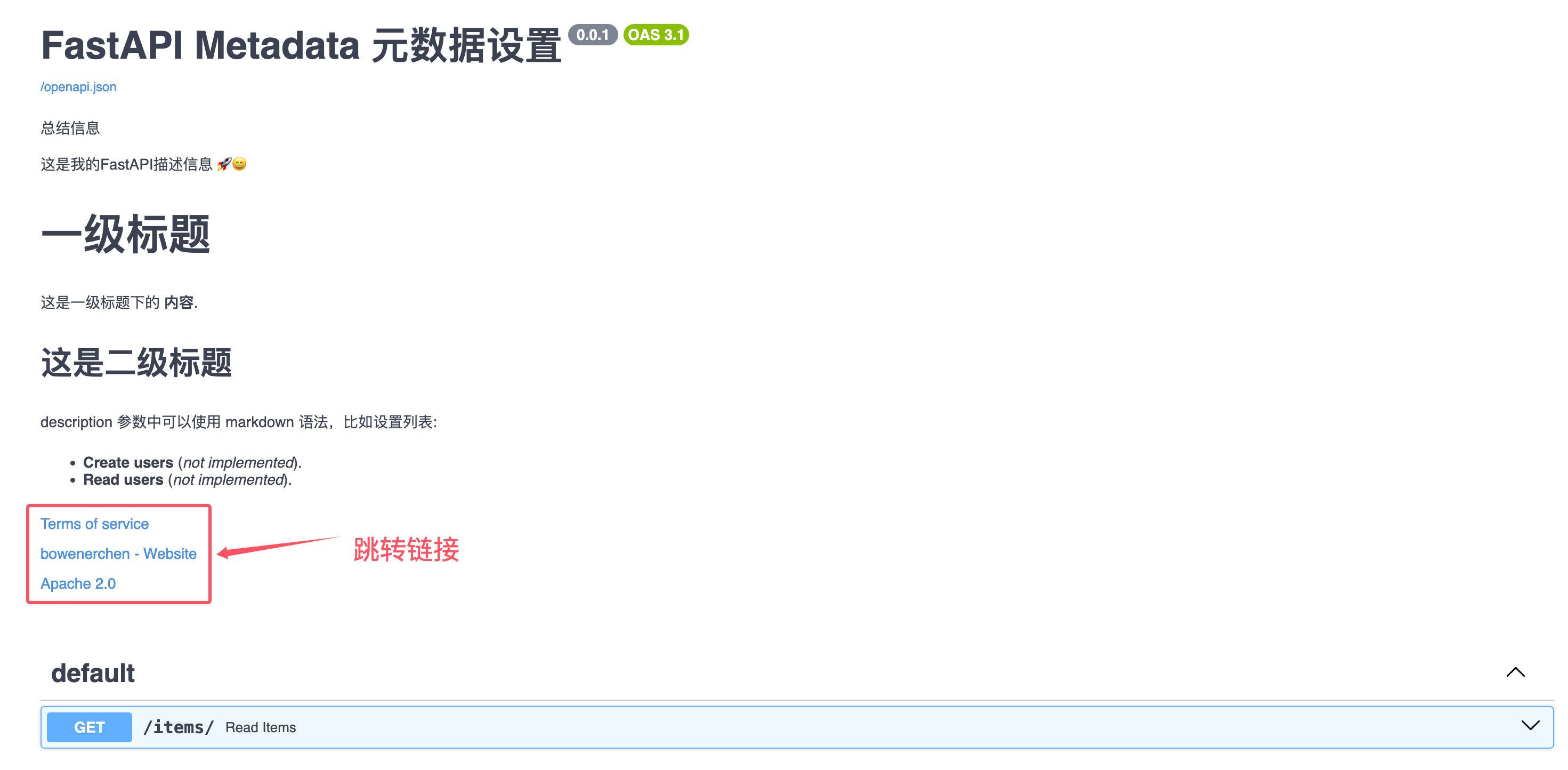 FastAPI后台开发基础（20）： 设置 FastAPI 元数据