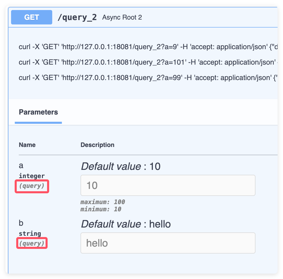带有约束的查询参数