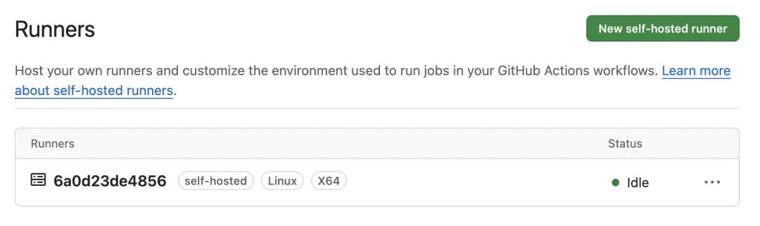 GitHub - Runner 列表实例就绪
