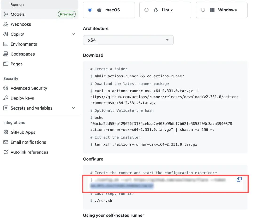 GitHub - 复制配置 token 指令